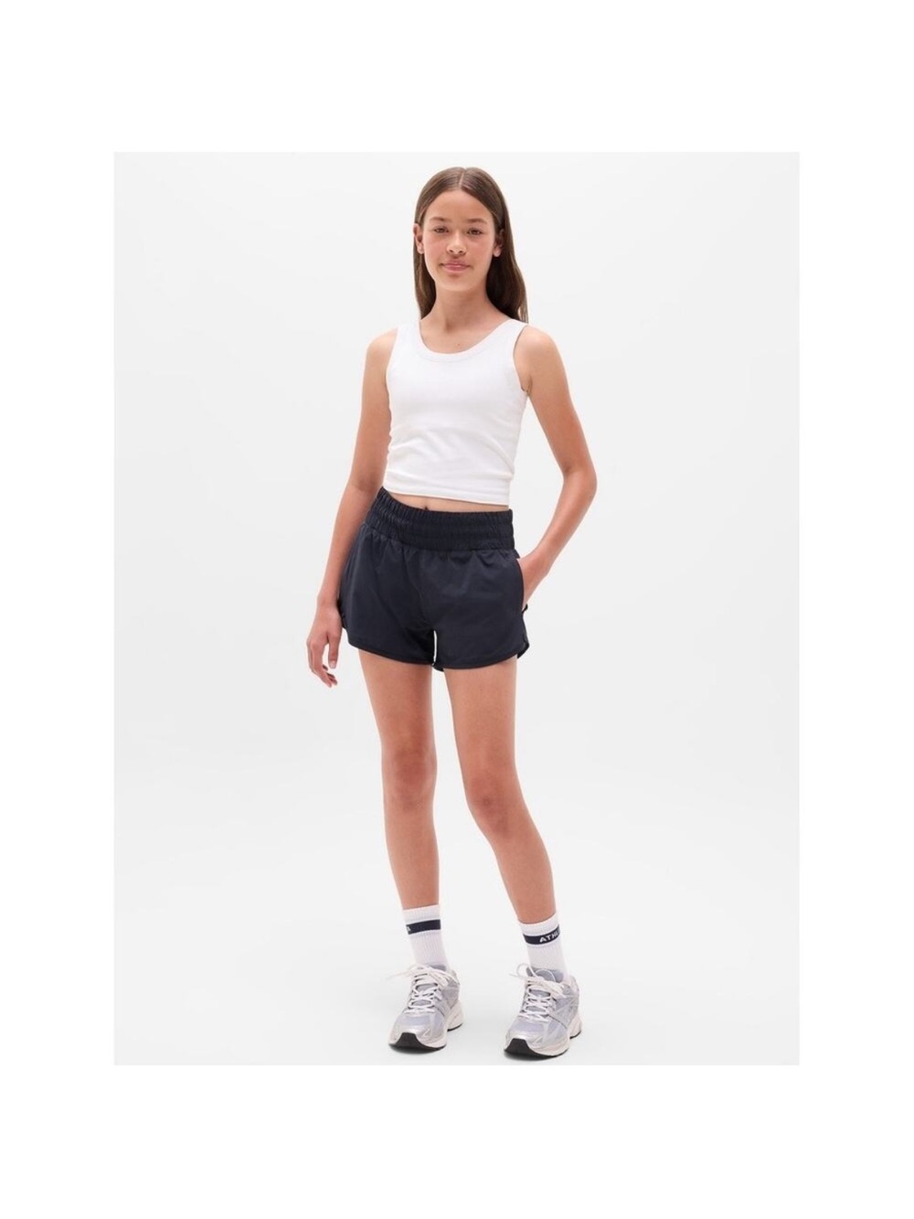 Athleta Girl Run Free 2.5" Activewear Shorts L 12 Navy Blue